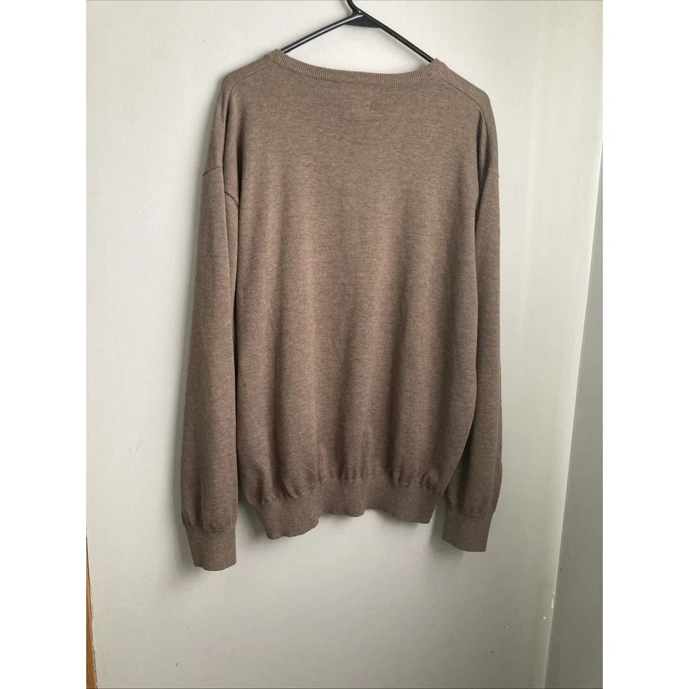 F/X Fusion Sweater Mens XXL V-Neck Pullover Brown New Cotton Blend 2XL